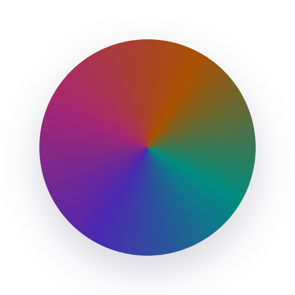 The Vedic Blueprint mark: a four-color wheel in celestial purple, soul rose, sacred saffron, and vedic jade